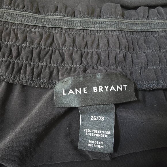 Lane Bryant Black Pull On Wide Leg Capri With Pockets 26/28 Elastic Waist - Picture 3 of 5